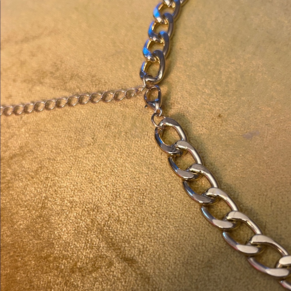 Silver Flat Chain Choker NWOT - Picture 3 of 7